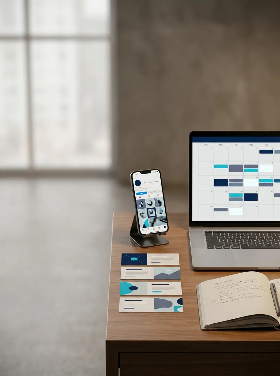 Contenido resuelto: workspace con calendario de publicaciones y piezas listas cada semana